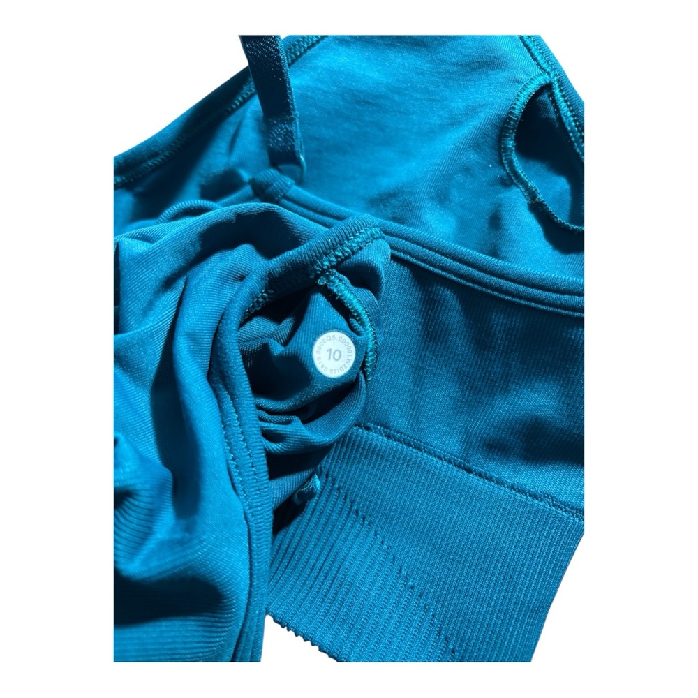 Lululemon Ebb to Street Bra Size 10 Teal Blue Athleisure - Picture 5 of 9